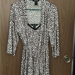 Leopard Print Robe & Chemise Set